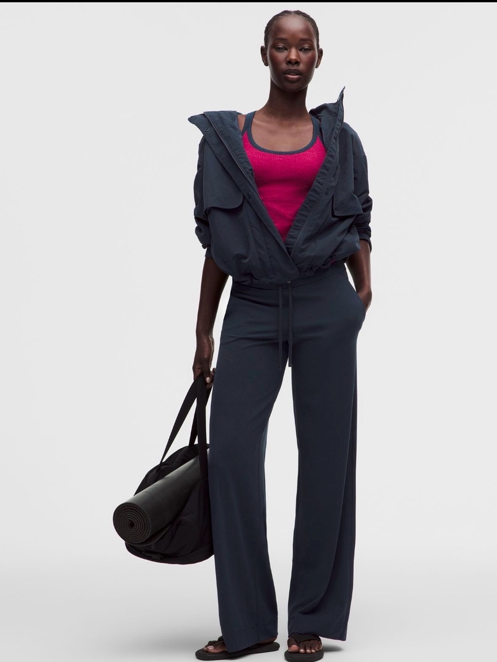 lululemon athletica Wide-Leg Jersey Pants in True Navy